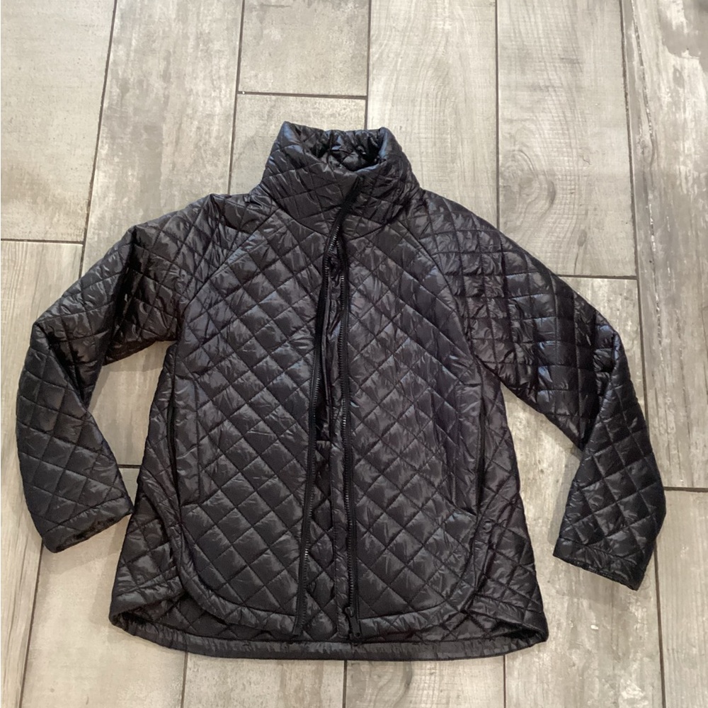 Sam Edelman black quilted zip Up jacket size small #cj